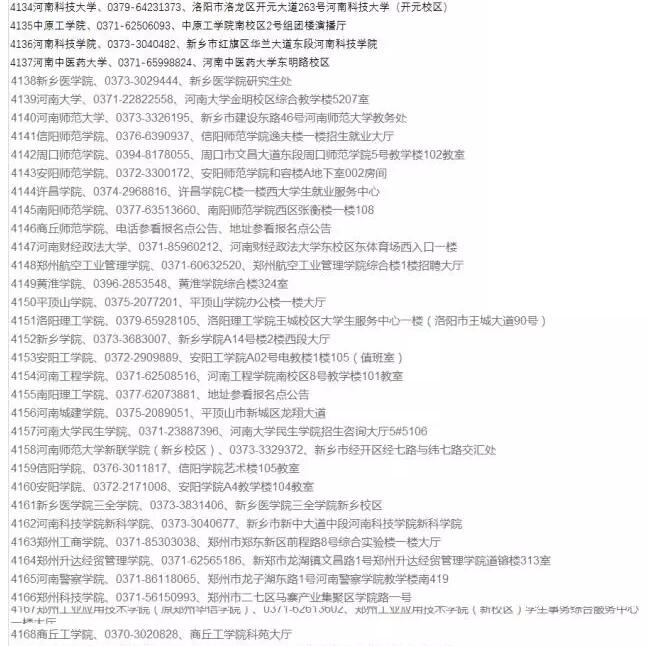 河南省2018研究生考研報考點設置及報考點要求